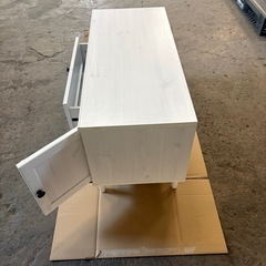 ホワイト テレビボード／ローボード（幅90cm）の画像