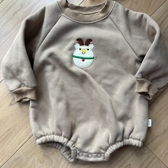 トナカイロンパースと帽子セット、70〜75cmの画像