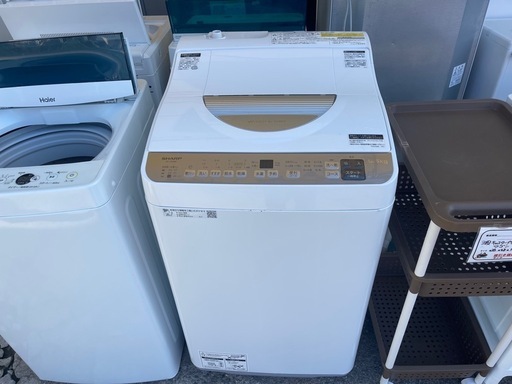 【リサイクルサービス八光】2022年製　シャープ　縦型洗濯乾燥機 ゴールド系 ES-T5FBK-N [洗濯5.5kg /乾燥3.5kg /ヒーター乾燥 /上開き]