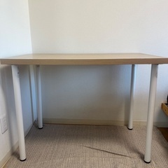 【無料】IKEA LINNMON（リンモン）/ ADILS（オディリス）デスク ホワイトステインオーク調/ホワイト　100×60cmの画像