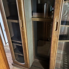 本棚 書籍 ガラス扉  スライド 奥にもガラス戸あり 大型　綺麗な状態です！の画像