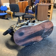 サ2511-495 跳馬 木彫り 置物 縁起物 はね馬 キズ汚れ有りの画像