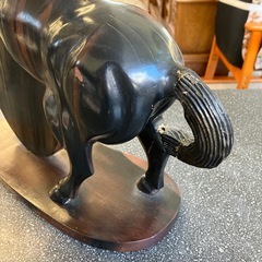 サ2511-495 跳馬 木彫り 置物 縁起物 はね馬 キズ汚れ有りの画像