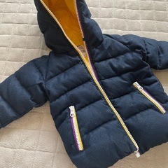 こどもビームス　デニム風ダウンコート90サイズの画像