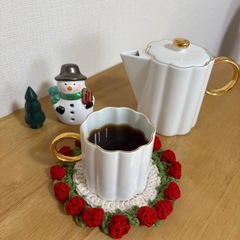 【ハンドメイド🧶】花のコースターの画像