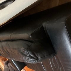 ソファ　ブラック　合皮　IKEAの画像