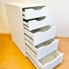 【2台セット】IKEA ALEX アレクス 5段引き出し収納 ホワイトの画像