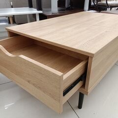 ★リユースのサカイ日立店★HJ8436 NITORI ローテーブル ナチュラルベージュ H37.5～61×D60×W100 クリーニング済み の画像