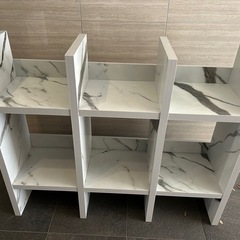大理石風マルチラック（3列オープン棚）幅90×高さ110cmの画像