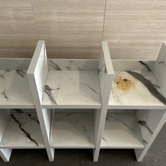 大理石風マルチラック（3列オープン棚）幅90×高さ110cmの画像