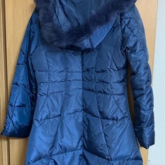 ダウンフェザー　ダウンロングコート　ネイビーの画像