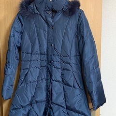 ダウンフェザー　ダウンロングコート　ネイビーの画像