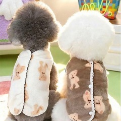 犬服 あったかもこもこテディベア柄 の画像