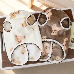 犬服 あったかもこもこテディベア柄 の画像