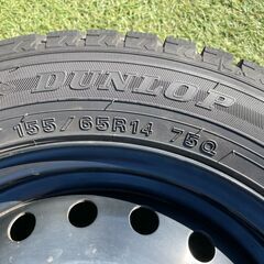 【中古・良品】DAIHATSU/ダイハツ/タント/純正ホイール/スタッドレスタイヤ/バリ山/14インチ/24年製/4本セットの画像