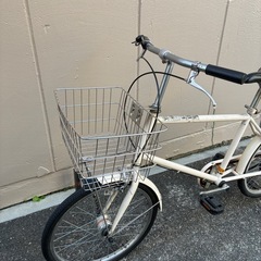 無印良品 シティサイクル 20インチ シングルギア アイボリー 現状渡しの画像