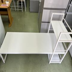 【リサイクルショップ ピカソ 小松原】✨🖥️サンワサプライ PCデスク 幅120cm【サイドラック付き】100-DESKH023✨★0762★の画像