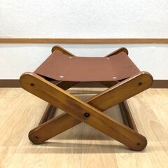 ss8054　折りたたみ バゲージラック ブラウン 木製 荷物台 荷物置き ホテルにある スーツケース台 カバン置き トランク 鞄 バゲージラック 中古の画像