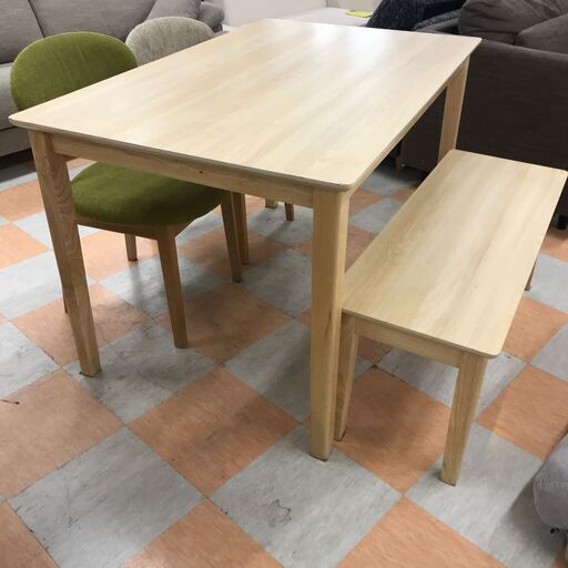 ＼家具＊家電のお店／【ｼﾞｬﾝｸﾞﾙｼﾞｬﾝｸﾞﾙ石川金沢店】ダイニングセット4人用  木目調   W(幅)120×D(奥行き)76×H(高さ)70cm