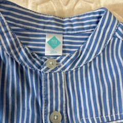 ベビー服 TEX baby ストライプシャツ 18M ブルーの画像