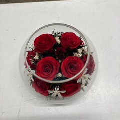 A2511-718 ガラスドーム　ブリザードフラワー　キズ汚れ有りの画像