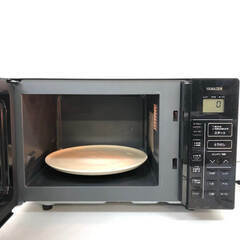 ss8066　ヤマゼン オーブンレンジ YRC-0161VE(B) 16L ブラック YAMAZEN 横開き 黒 ターンテーブル コンパクト シンプル 一人暮らし オーブンレンジ 中古の画像