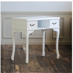 ガラス天板　シャビー　ネイルテーブル（お届け可能）の画像