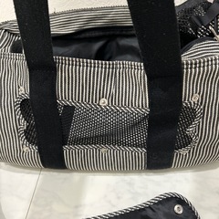💚 中古品ペット用　ショルダーバッグ　ストライプの画像