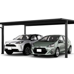 駐車場　カーポート　外構工事　新築　リフォーム　安い　ネスカF 48-50　ブラックポリカ　施工費税込み　EXたくみの画像