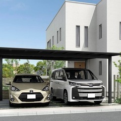 駐車場　カーポート　外構工事　新築　リフォーム　安い　ネスカF 48-50　ブラックポリカ　施工費税込み　EXたくみの画像