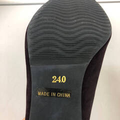 ss8073　クノイチ パンプス パープル 24cm スウェード調 約8cmヒール フェリシモ 9/1 ヒール 紫 アーモンドトゥ レディース 靴 フェミニン 女性用 くつ パンプス 未使用の画像