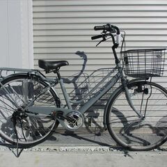 E703★限定特価★ 中古自転車 【26インチ　軽快車　グレー　...