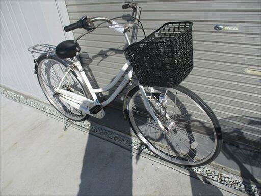 E704☆限定特価☆ 中古自転車 【27インチ軽快車ホワイト3段LEDオート