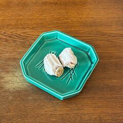 和食器　各皿３個セット　約13センチ角　グリーンの画像