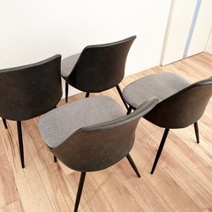 ダイニングチェア 椅子 4脚 レザー クッションの画像