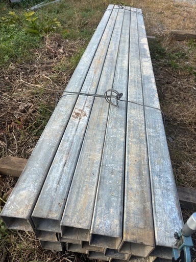 角パイプ 長さ2.5ｍ　60*60ｍｍ　24本セット 　中古