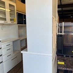 ジャングルジャングル貝塚店　レンジボード　ニトリ　アルミナ　食器棚　キッチンボード　白　引き違い扉　剥がれ有り　中古　リユース　貝塚市　二色浜の画像