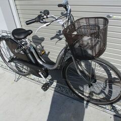 E719　★整備済み　中古電動自転車　YAMAHA　PASナチュラ　グレー　8.7Ah　バッテリー新品★【26インチ　8.7Ah】の画像