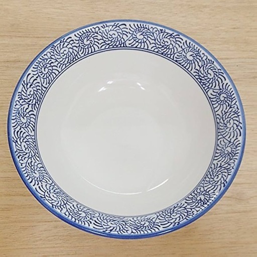 ラーメン丼タコ唐草青6.5寸反高台丼 11点