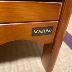 コイズミ キャビネット 電話台 置物台 棚 ガラス扉 格子 レトロの画像