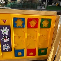 日本育児　木のキッズパーテーション　セーフティーパネル1枚欠品　落書き後ありの画像