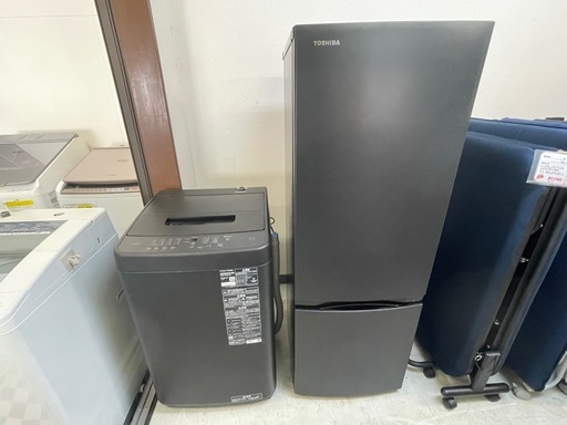 【リサイクルサービス八光】2025年製　一人暮らしサイズ　東芝 冷蔵庫 2ドア 170L・アイリスオーヤマ　洗濯機 6kg