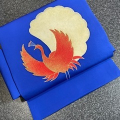 名古屋帯 鮮やかな青に鳳凰