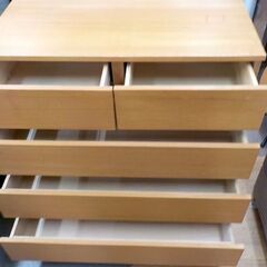 チェスト 無印良品 幅95.5×奥行45×高さ90cm 良品計画 オーク材 4段ワイド タンス 収納 家具 西岡店 の画像