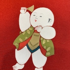 未使用 名古屋帯 童子柄 の画像
