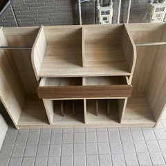 小学生2人用本棚付きランドセルラックの画像