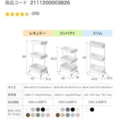 【新品未使用】ニトリ　スチールワゴン　コンパクトの画像