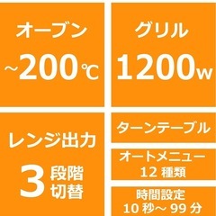 山善オーブンレンジ　MOR-Y165-R　の画像
