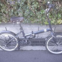 整備済み中古自転車　20インチ　税別￥8.980-　折り畳み自転車　外装６段　紺1129の画像