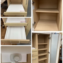 S190 ⭐ NITORI ニトリ キッチンカウンター 食器棚 スリムタイプ 幅80cm USED の画像